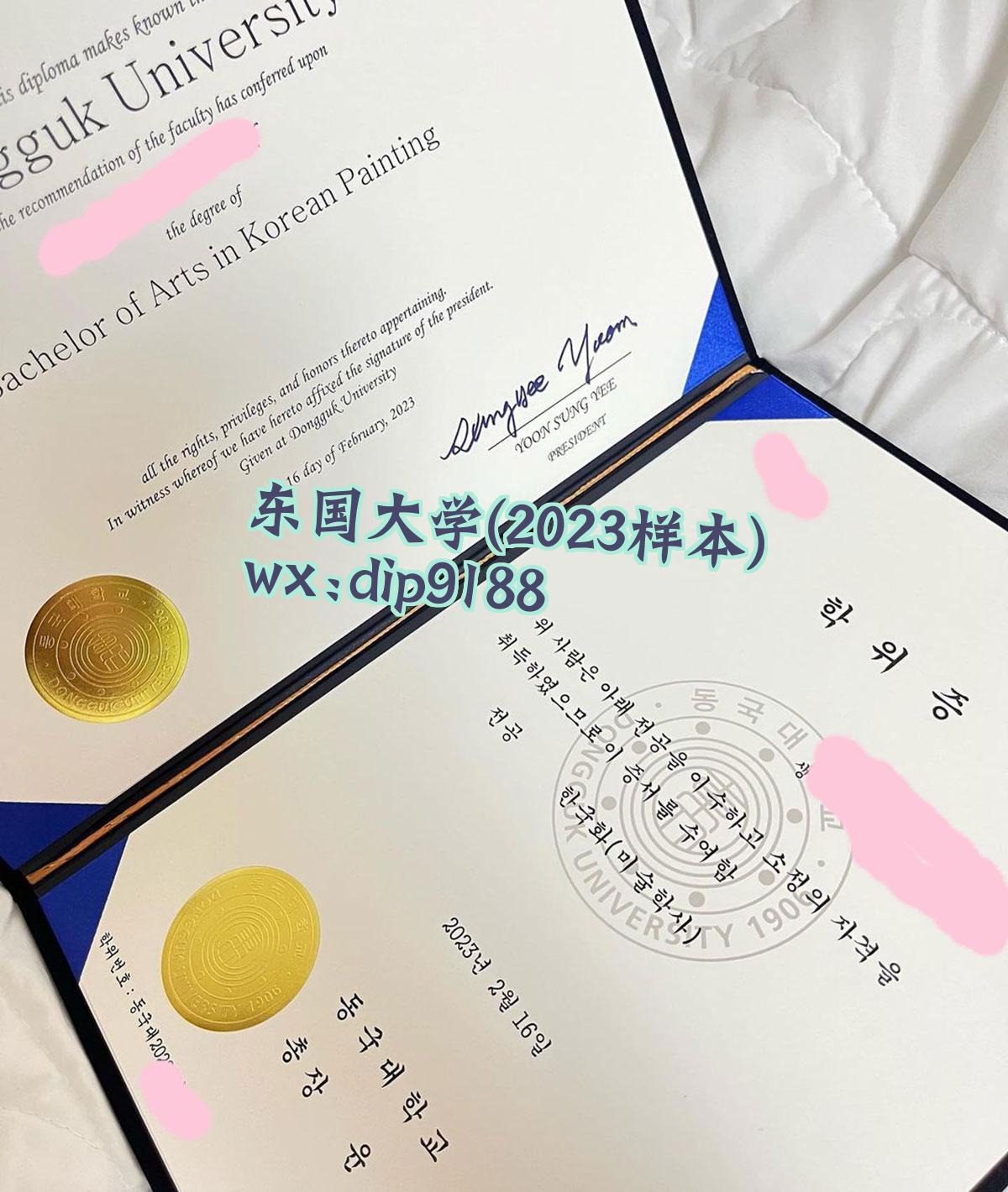 东国大学学历2023毕业证样本图