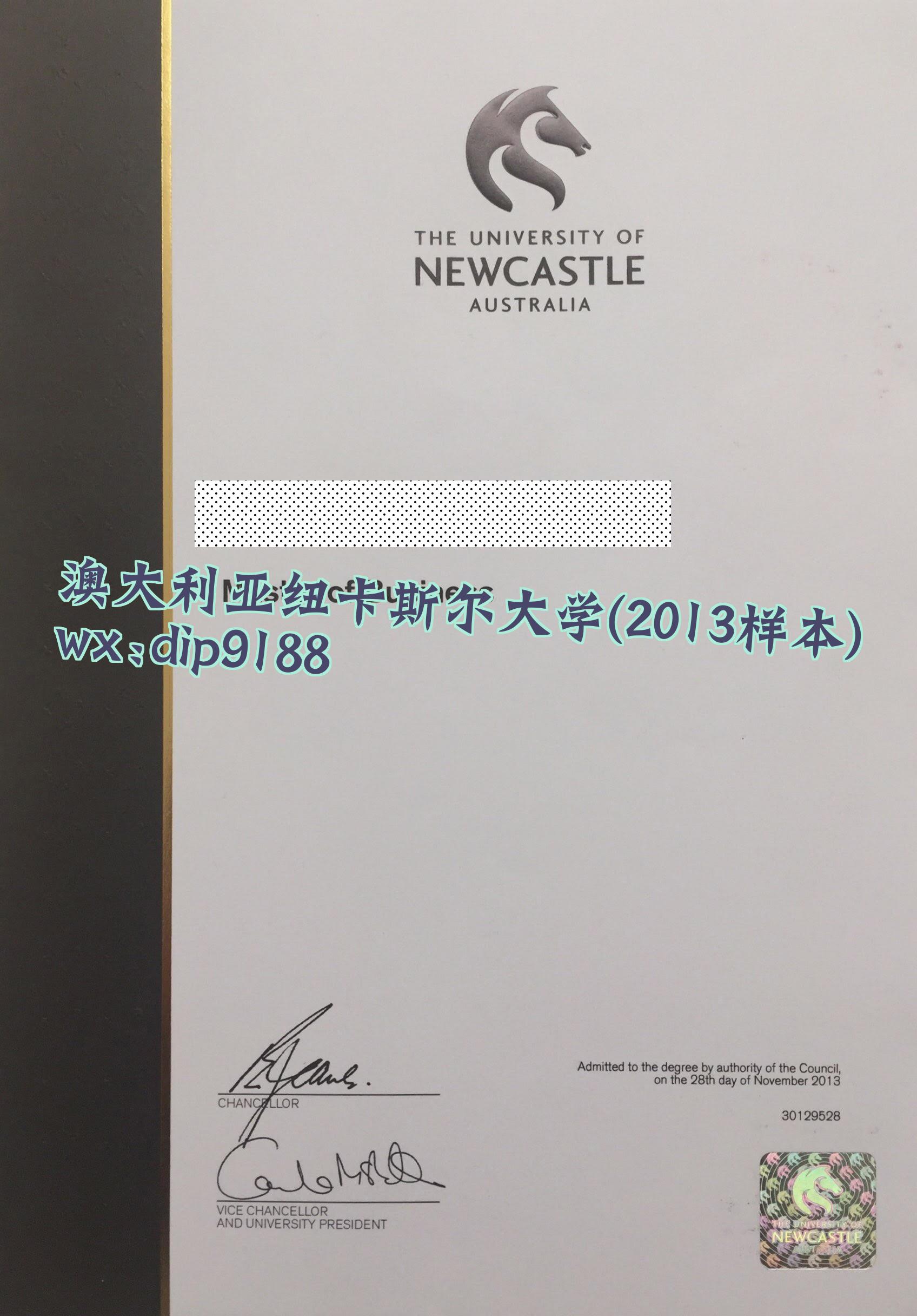 澳大利亚纽卡斯尔大学学历2013毕业证样本图
