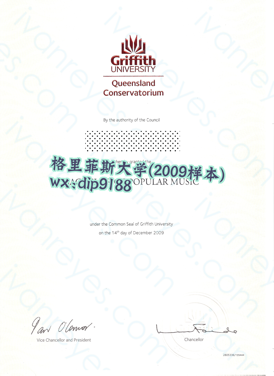 格里菲斯大学学历2009毕业证样本图