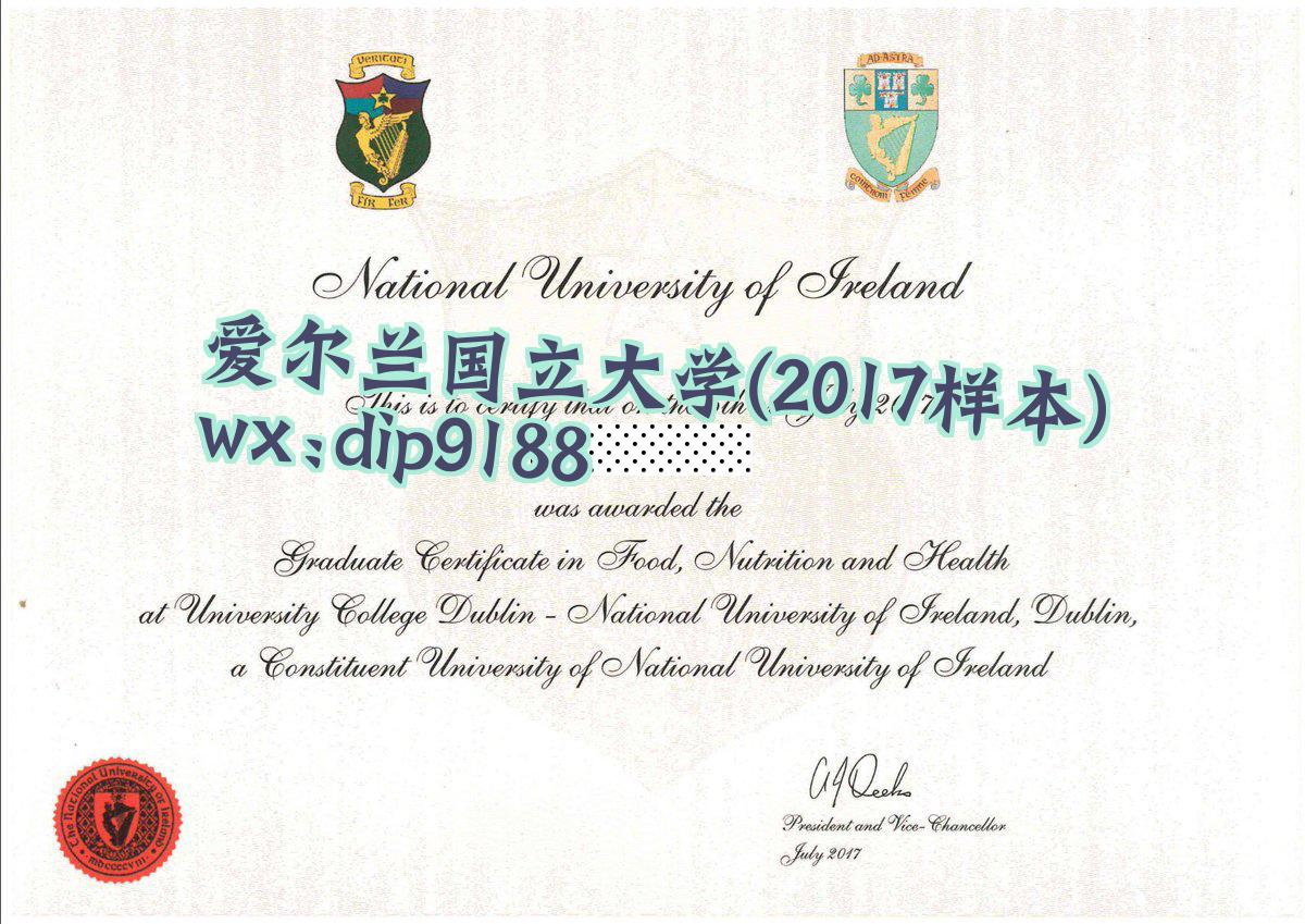 爱尔兰国立大学学历2017毕业证样本图