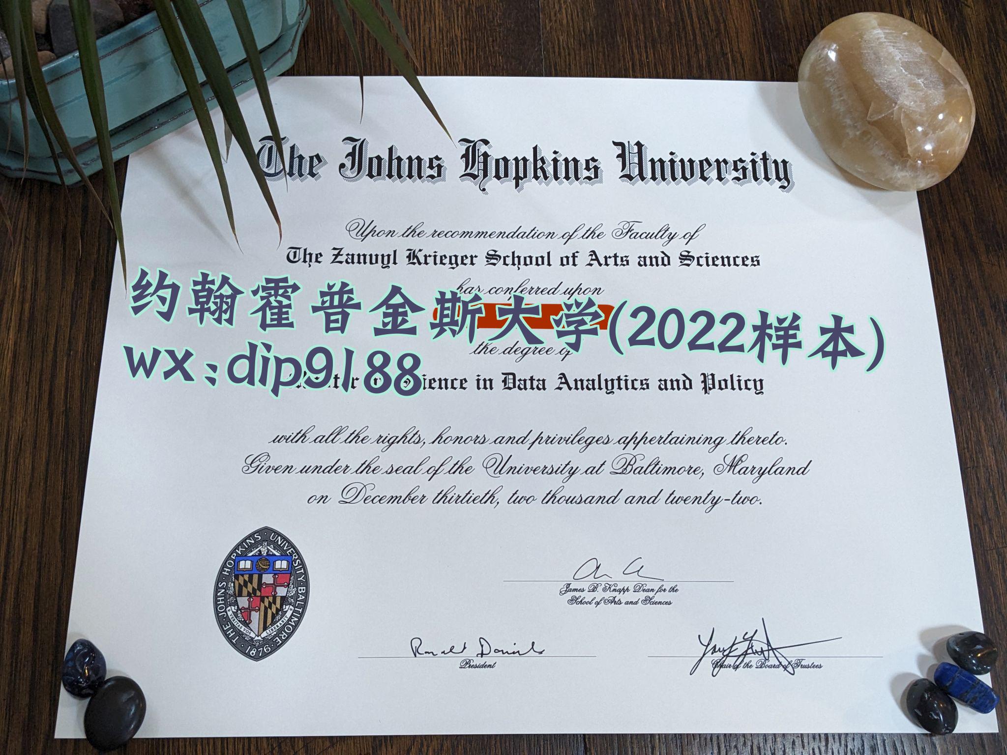约翰霍普金斯大学学历2022毕业证样本图