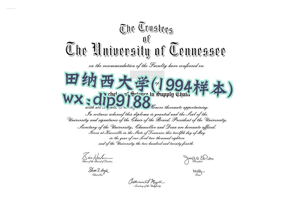田纳西大学学历1994毕业证样本图