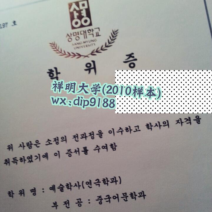 祥明大学学历2010毕业证样本图片