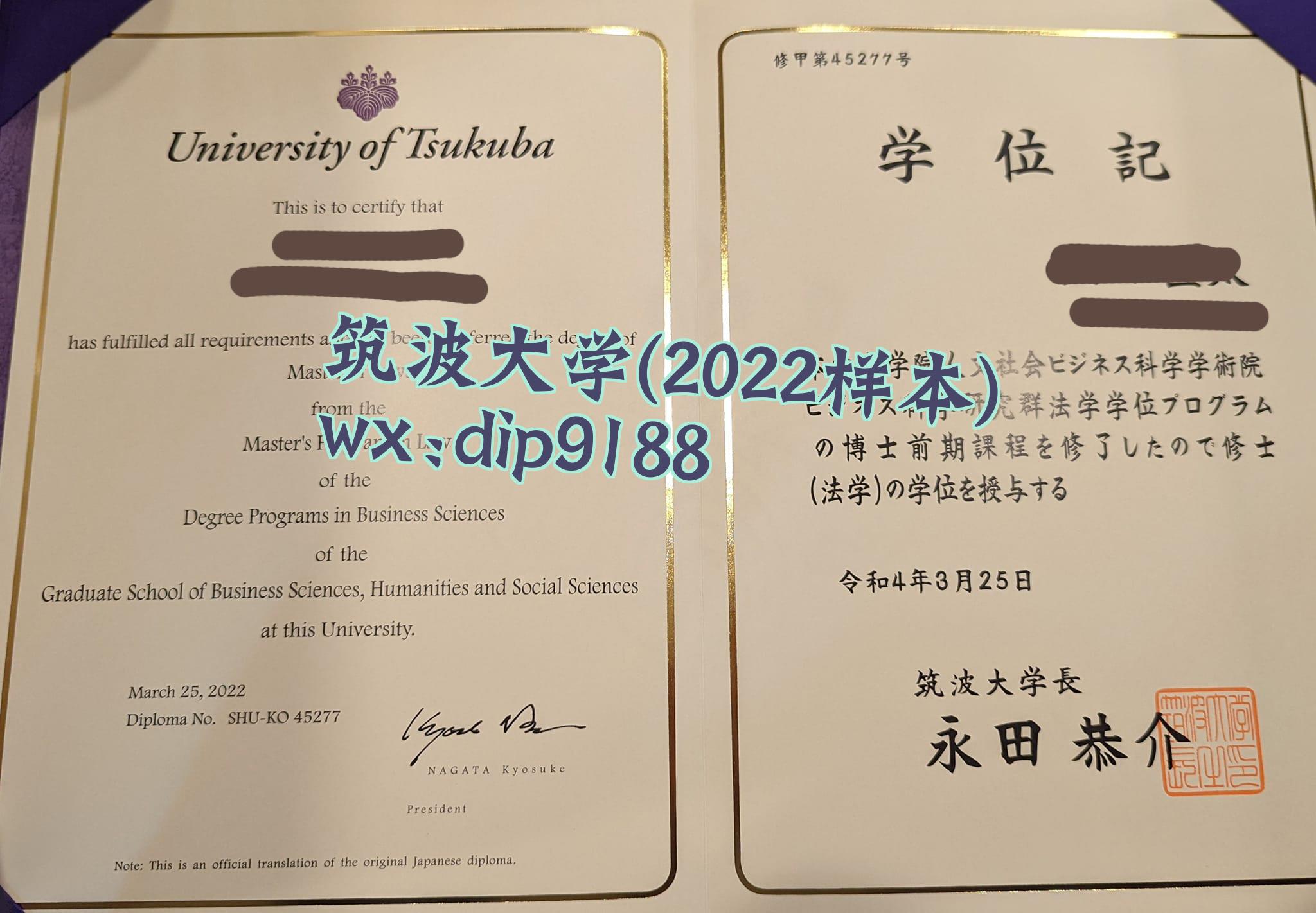 筑波大学学历2022毕业证样本图