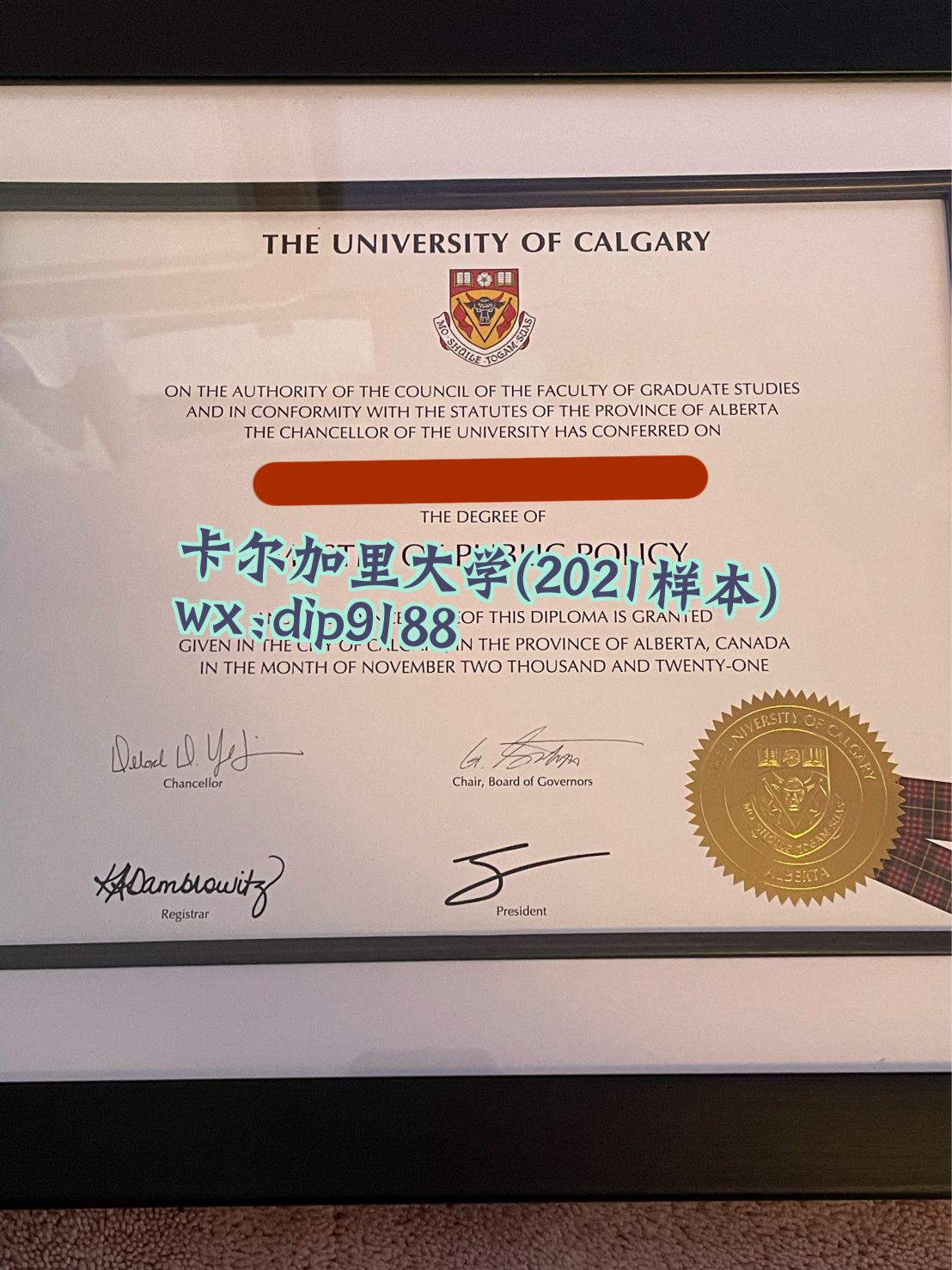 卡尔加里大学学历2021毕业证样本图