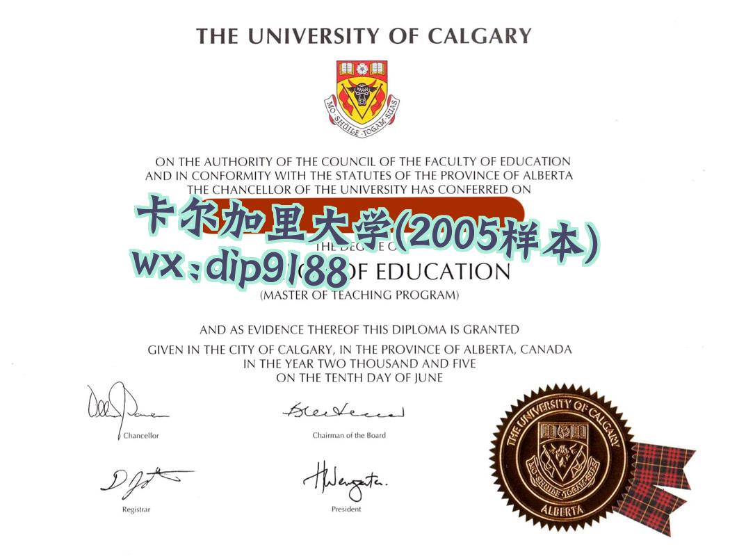 卡尔加里大学学历2005毕业证样本图
