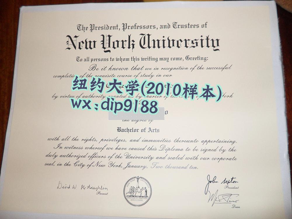 纽约大学学历2010毕业证样本图