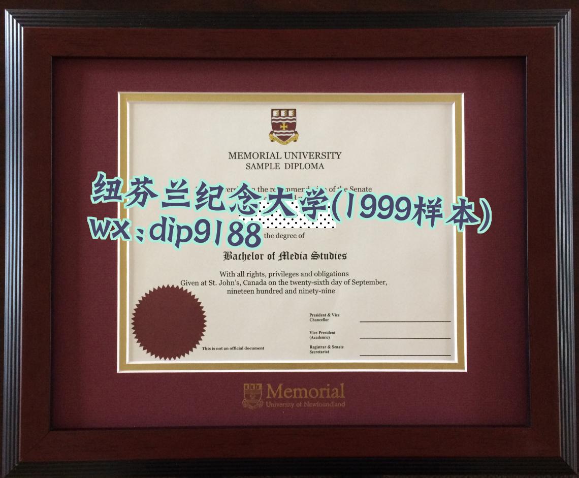 纽芬兰纪念大学学历1999毕业证样本图