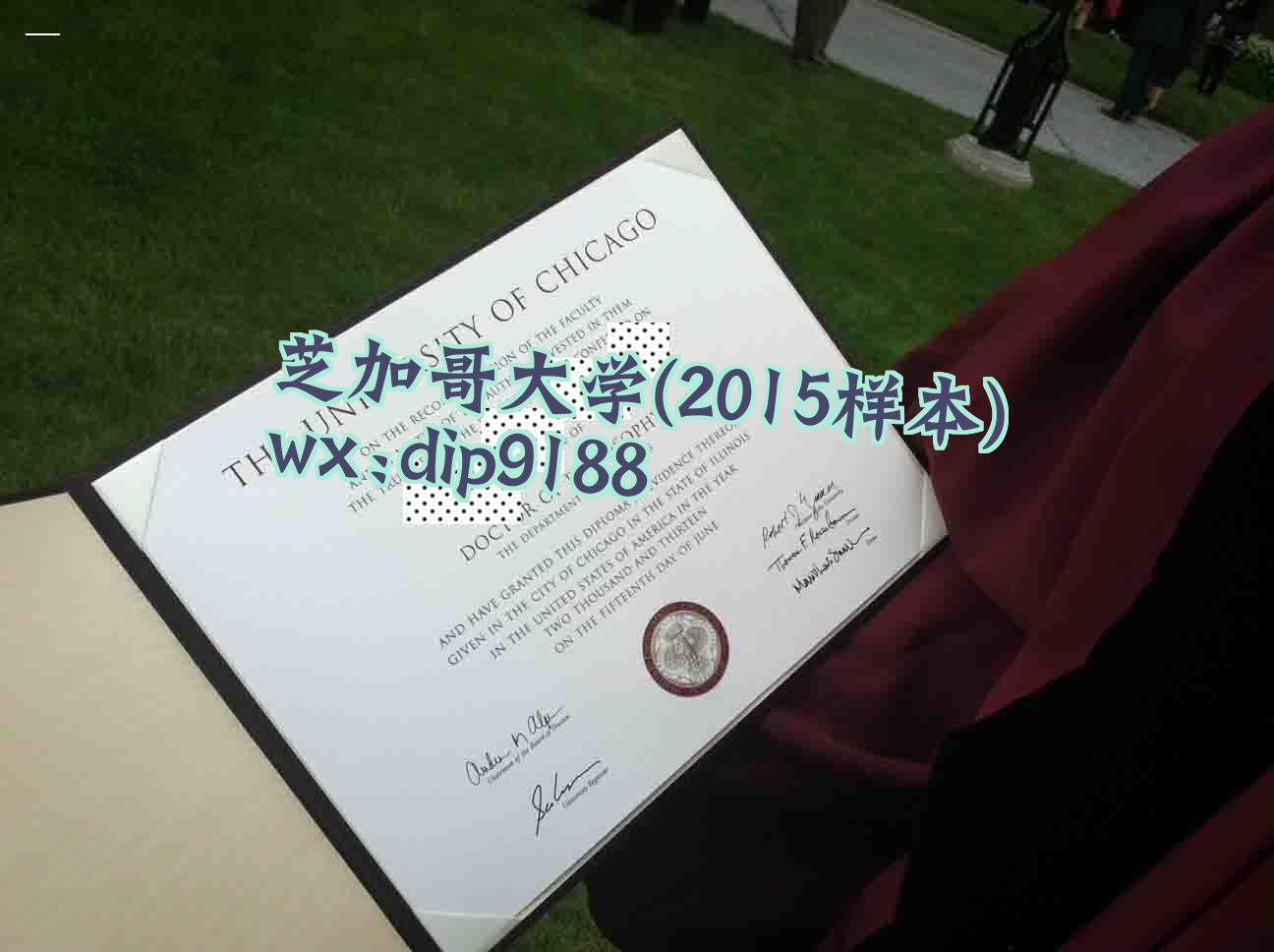 芝加哥大学学历2015毕业证样本图