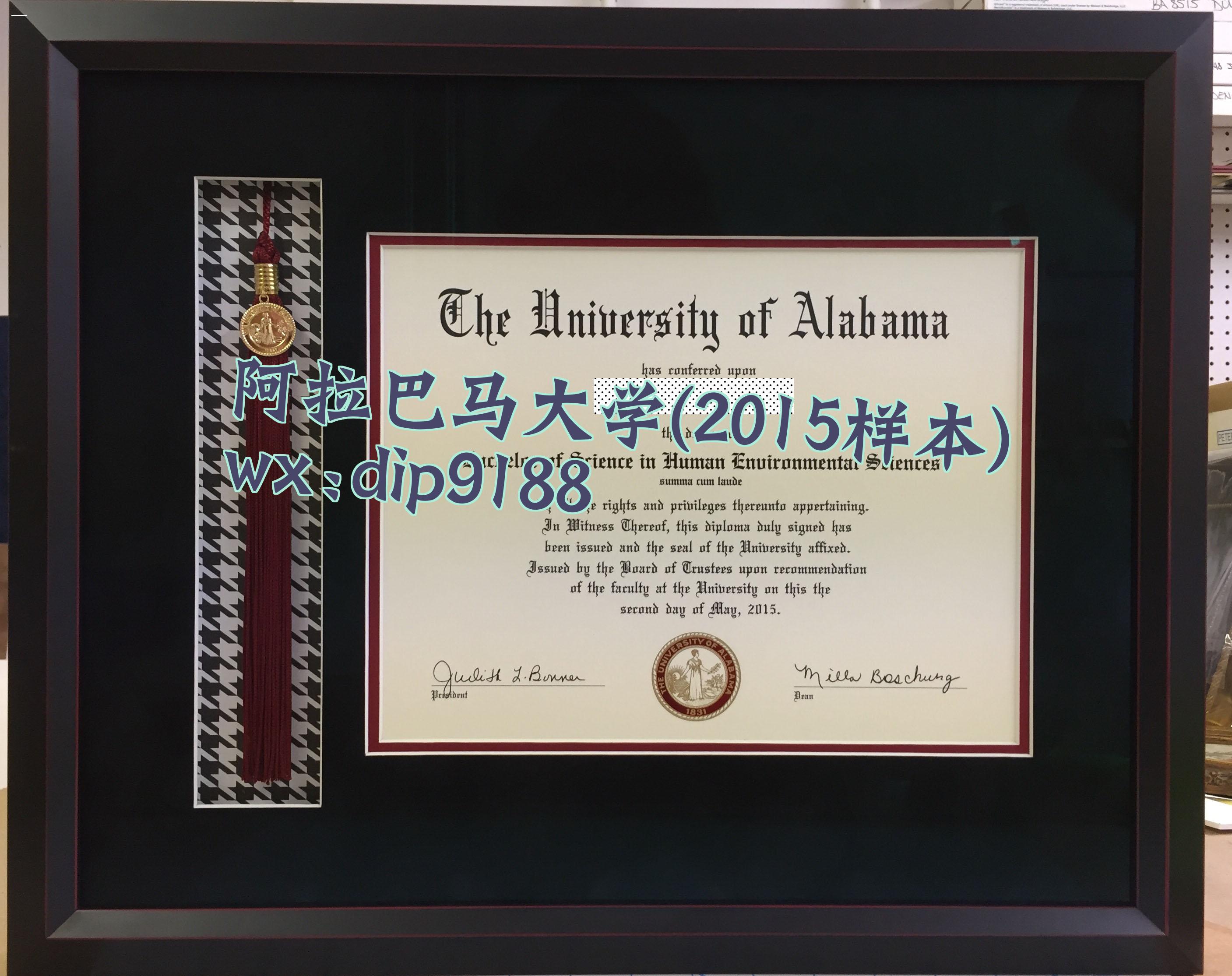 阿拉巴马大学学历2015毕业证样本图