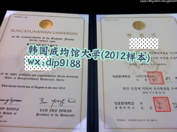 韩国成均馆大学学历2012毕业证样本图