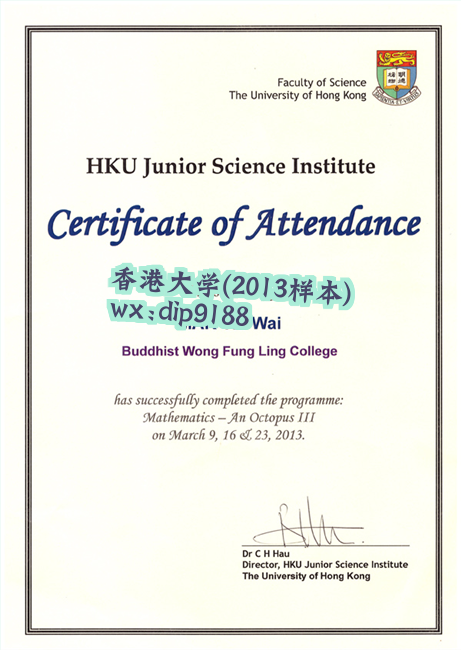 香港大学学历2013毕业证样本图片
