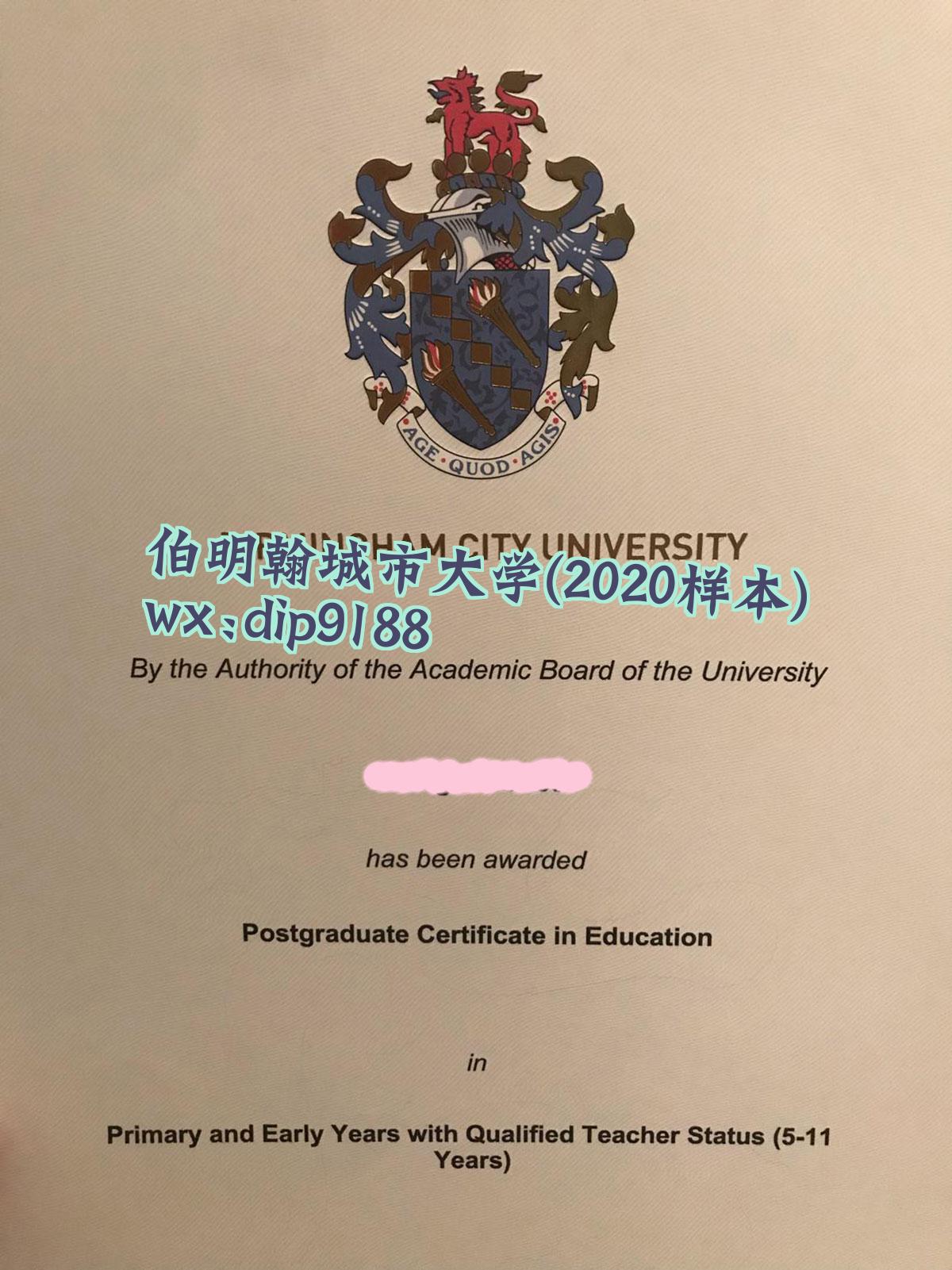 伯明翰城市大学学历2020毕业证样本图