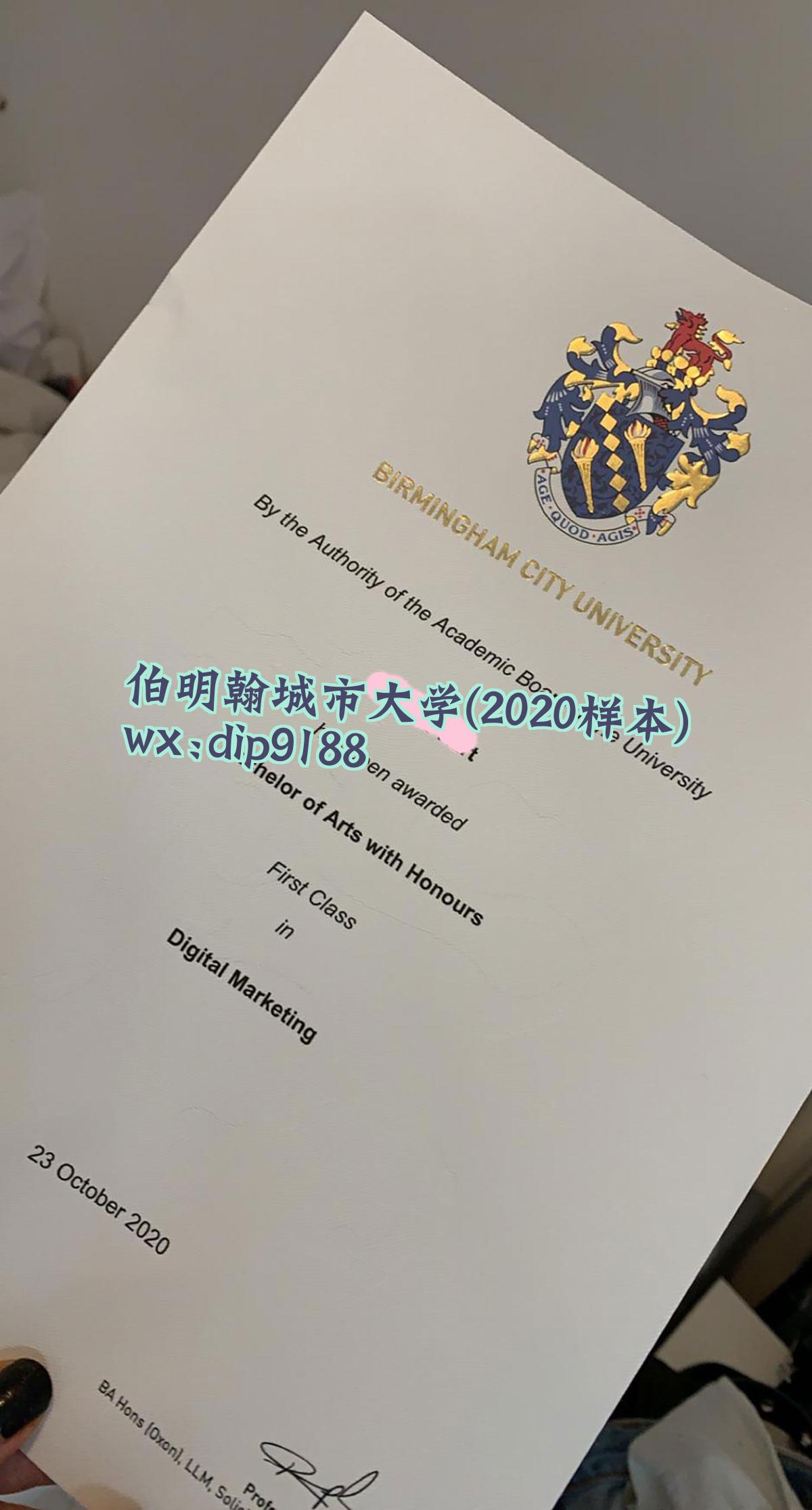 伯明翰城市大学学历2020毕业证样本图