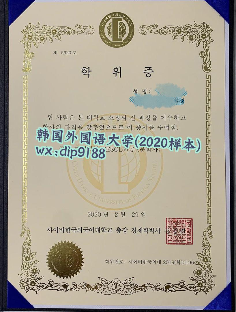 韩国外国语大学学历2020毕业证样本图