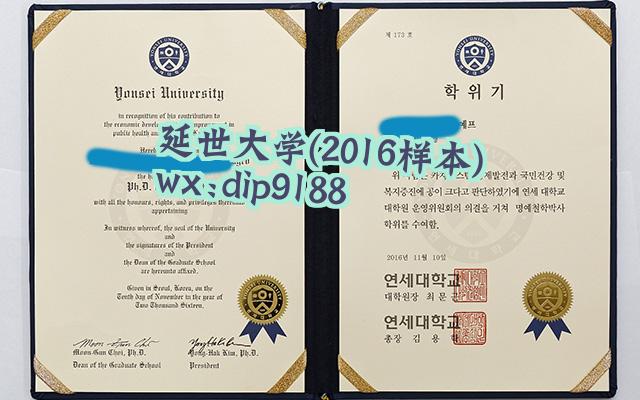 延世大学学历2016毕业证样本图