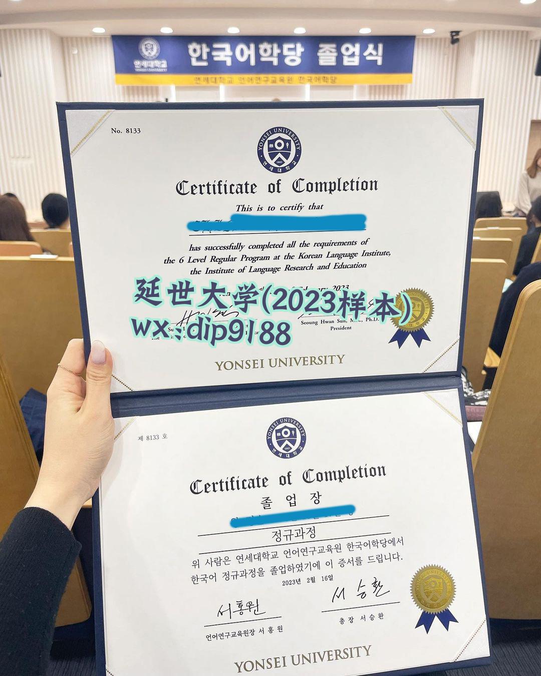 延世大学学历2023毕业证样本图