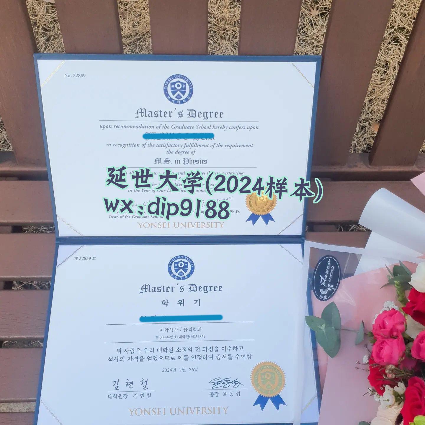 延世大学学历2024毕业证样本图