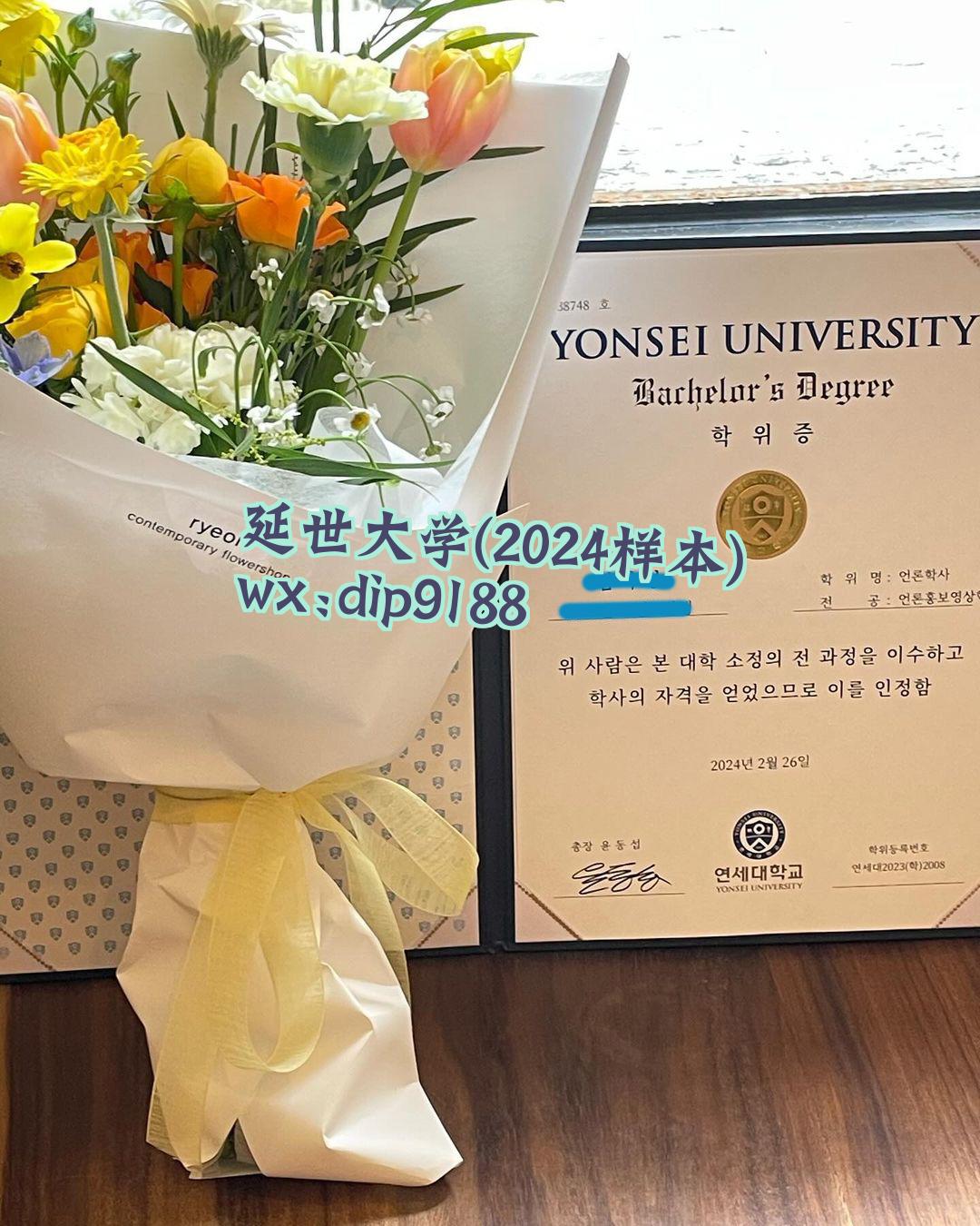 延世大学学历2024毕业证样本图