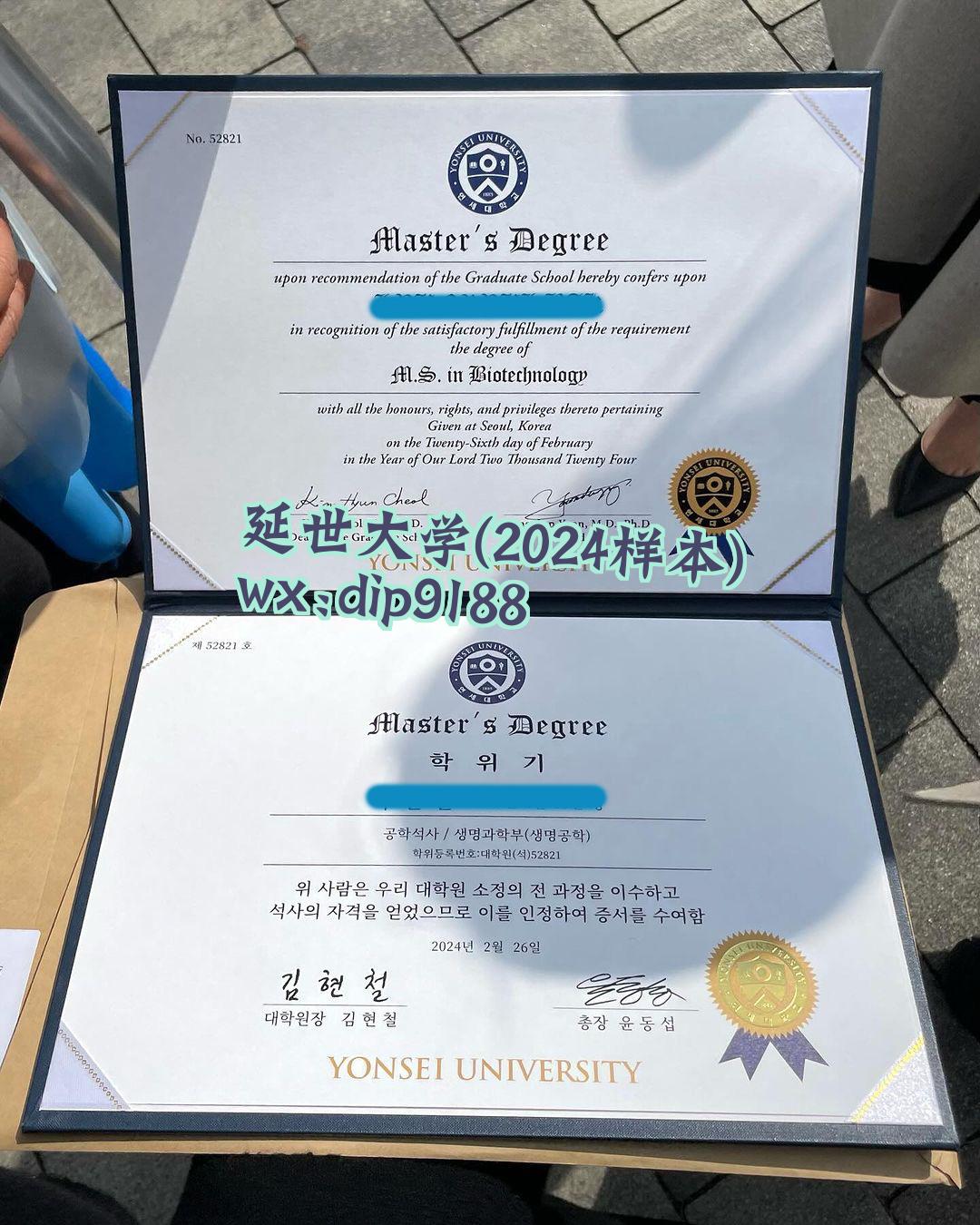 延世大学学历2024毕业证样本图