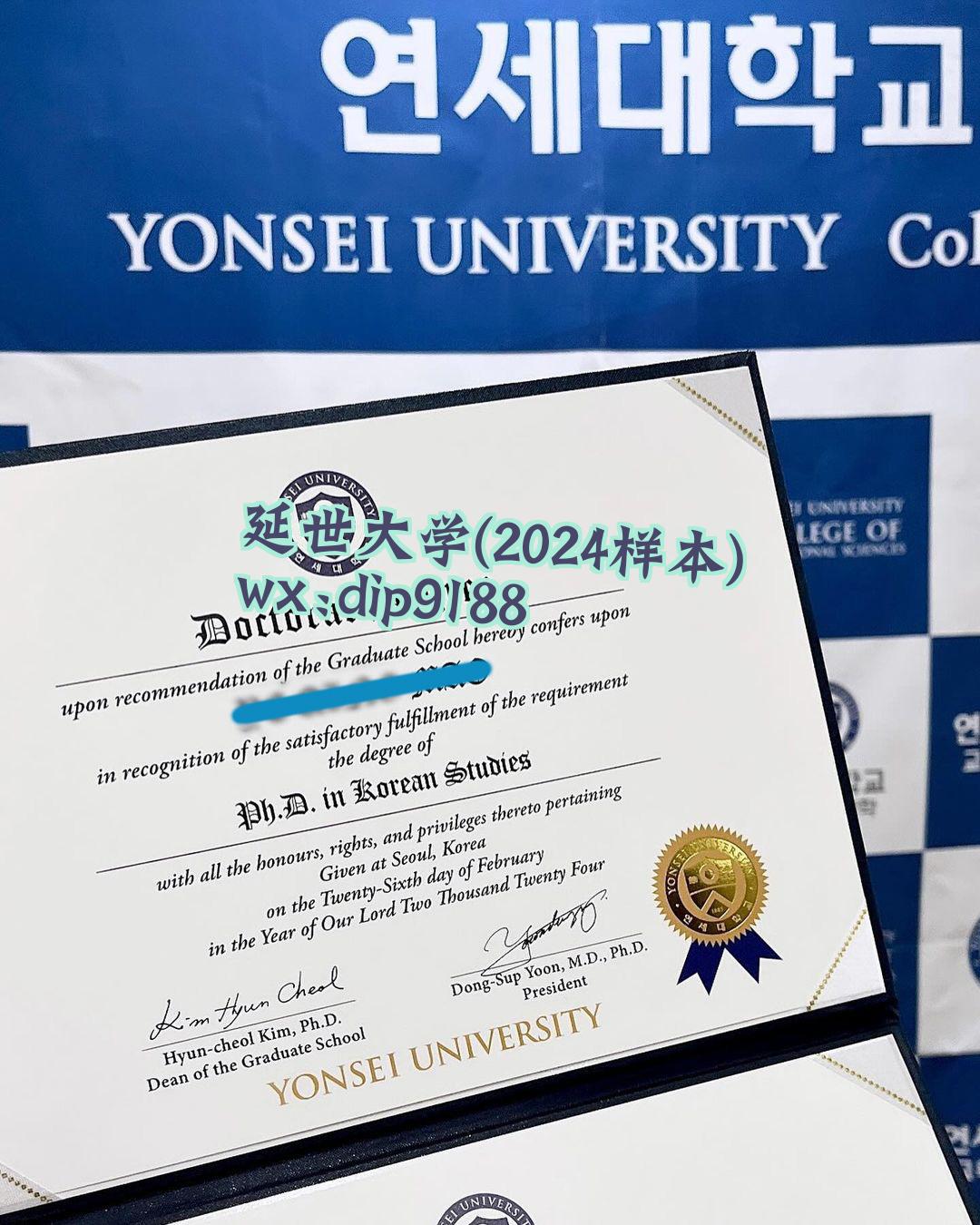 延世大学学历2024毕业证样本图