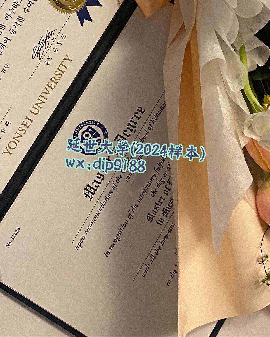延世大学学历2024毕业证样本图