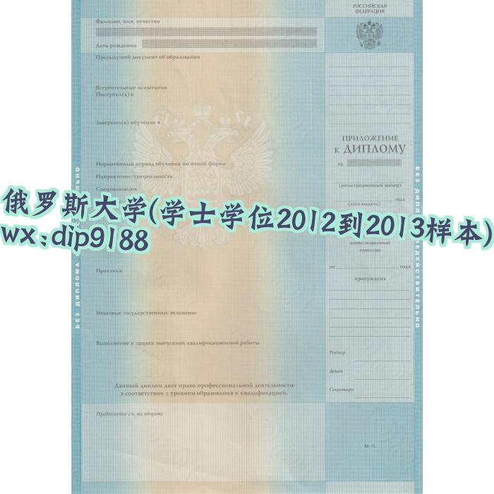 俄罗斯大学学历学士学位2012到2013毕业证样本图 俄罗斯大学学历学士学位2012到2013毕业证样本图片