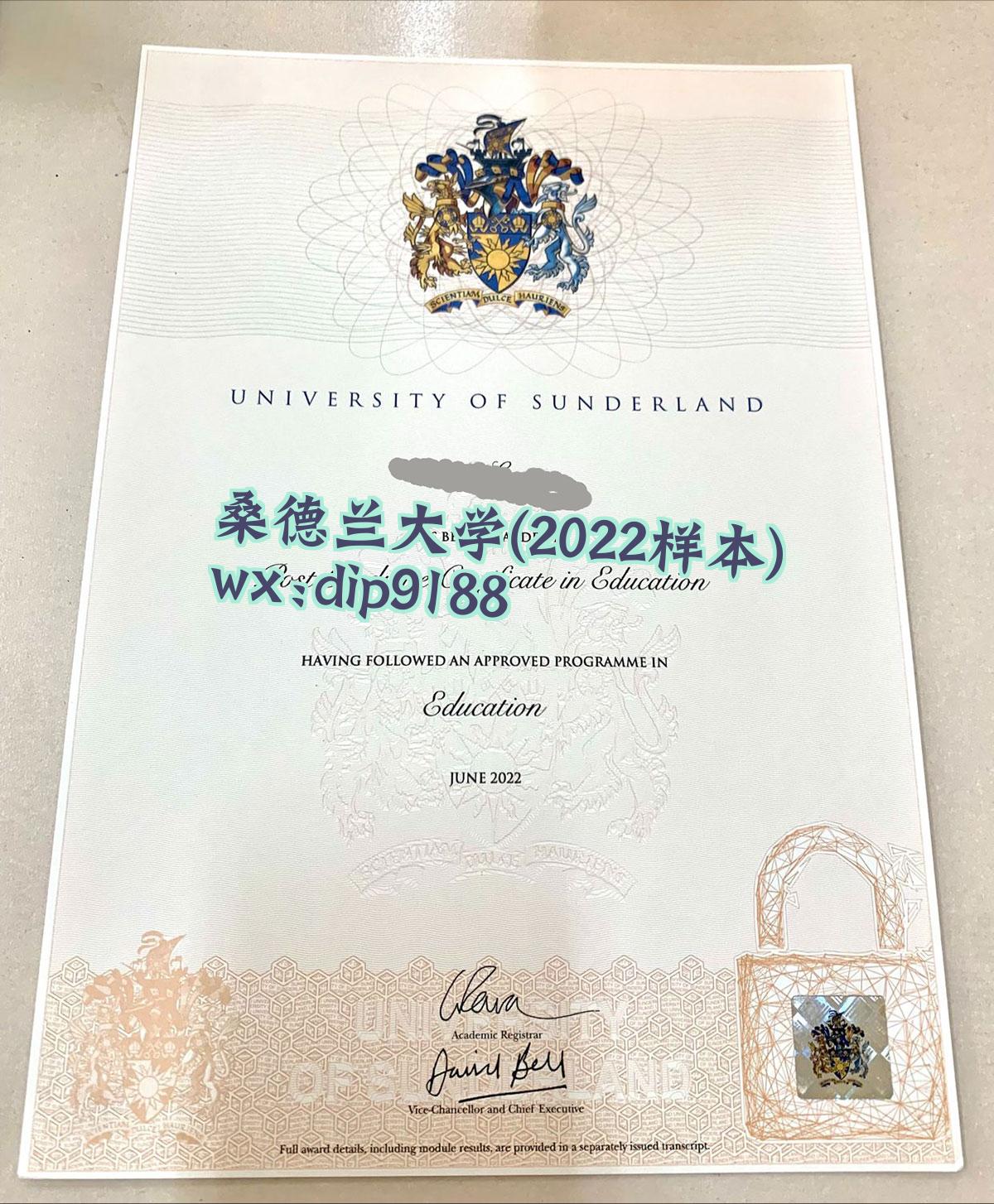桑德兰大学学历2022毕业证样本图