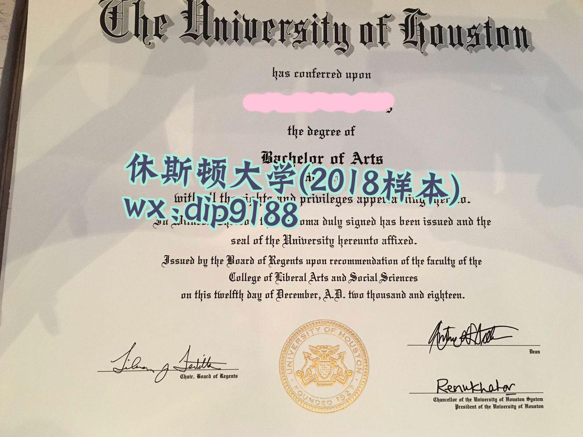 休斯顿大学学历2018毕业证样本图