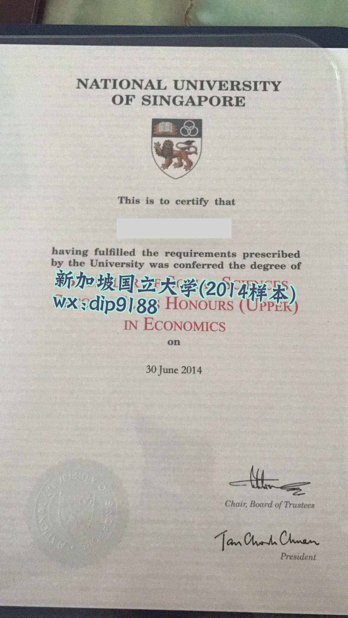 新加坡国立大学学历2014毕业证样本图 新加坡国立大学学历2014毕业证样本图片