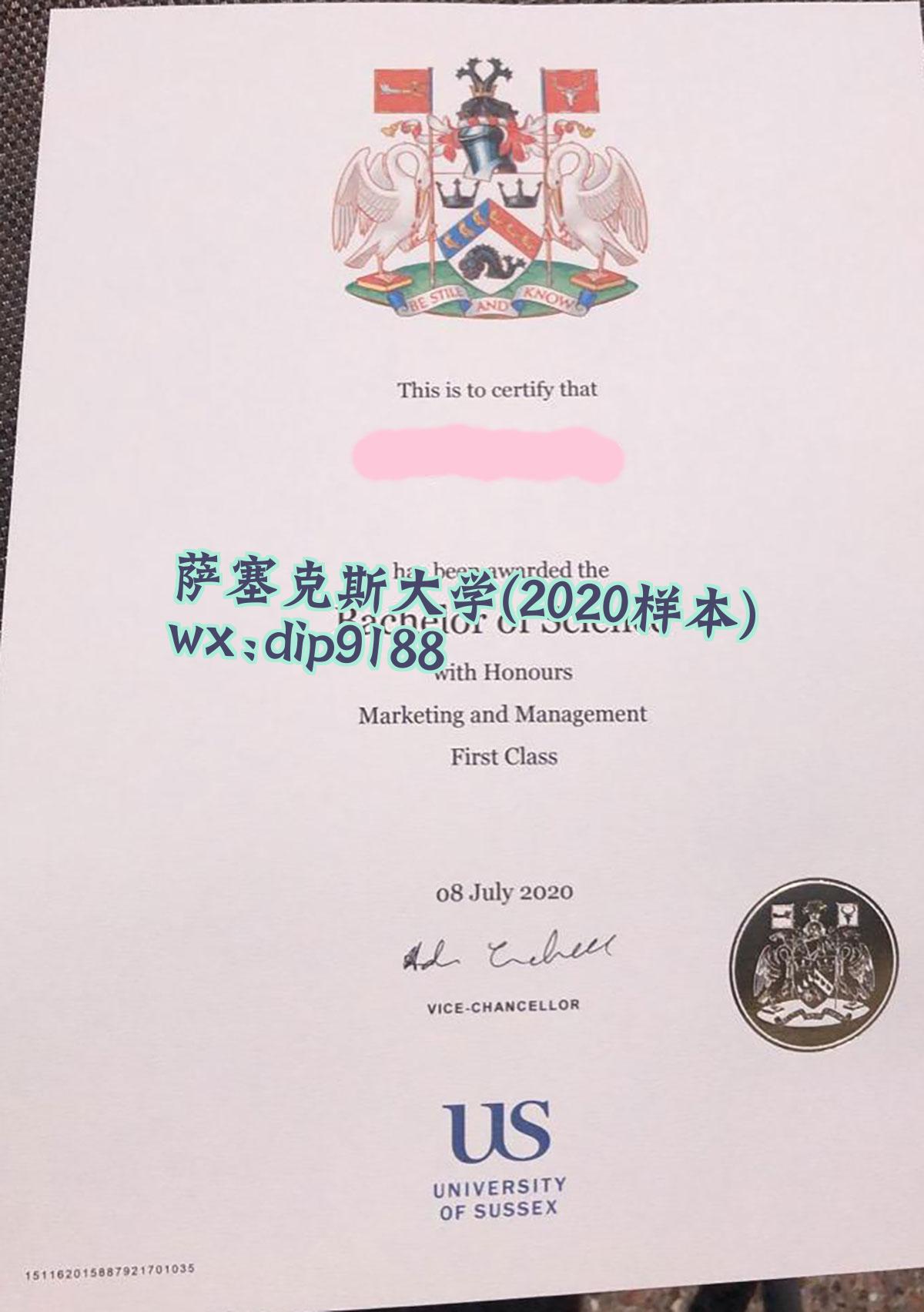 萨塞克斯大学学历2020毕业证样本图