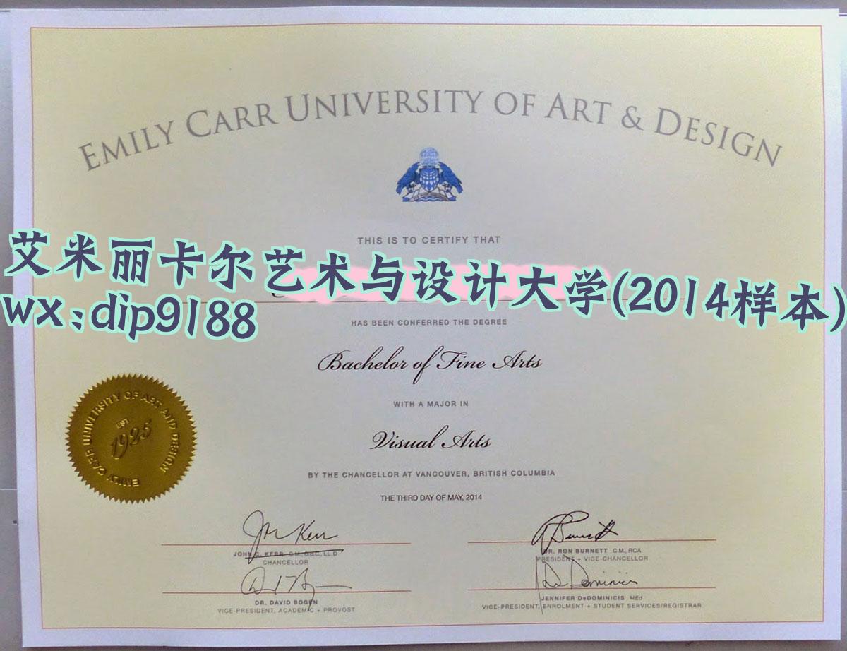 艾米丽卡尔艺术与设计大学学历2014毕业证样本图
