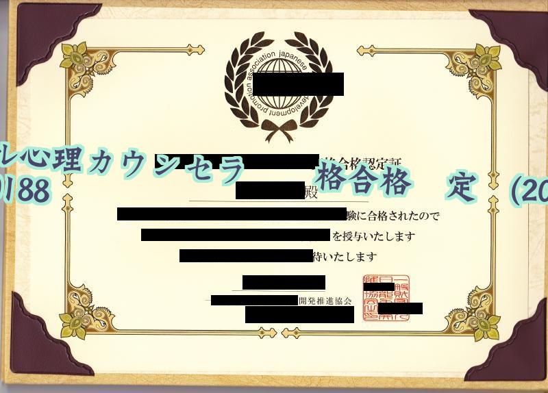 メンタル心理カウンセラー資格合格認定証学历2017毕业证样本图
