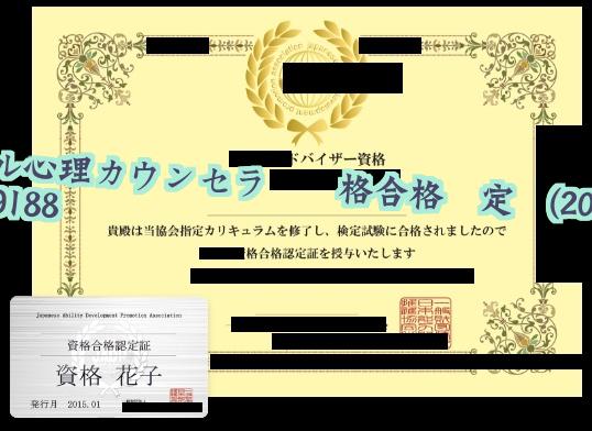 メンタル心理カウンセラー資格合格認定証学历2015毕业证样本图