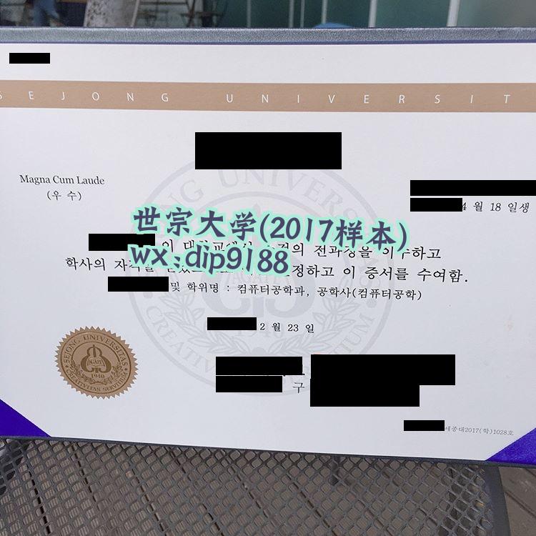 世宗大学学历2017毕业证样本图