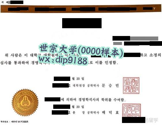 世宗大学学历0000毕业证样本图