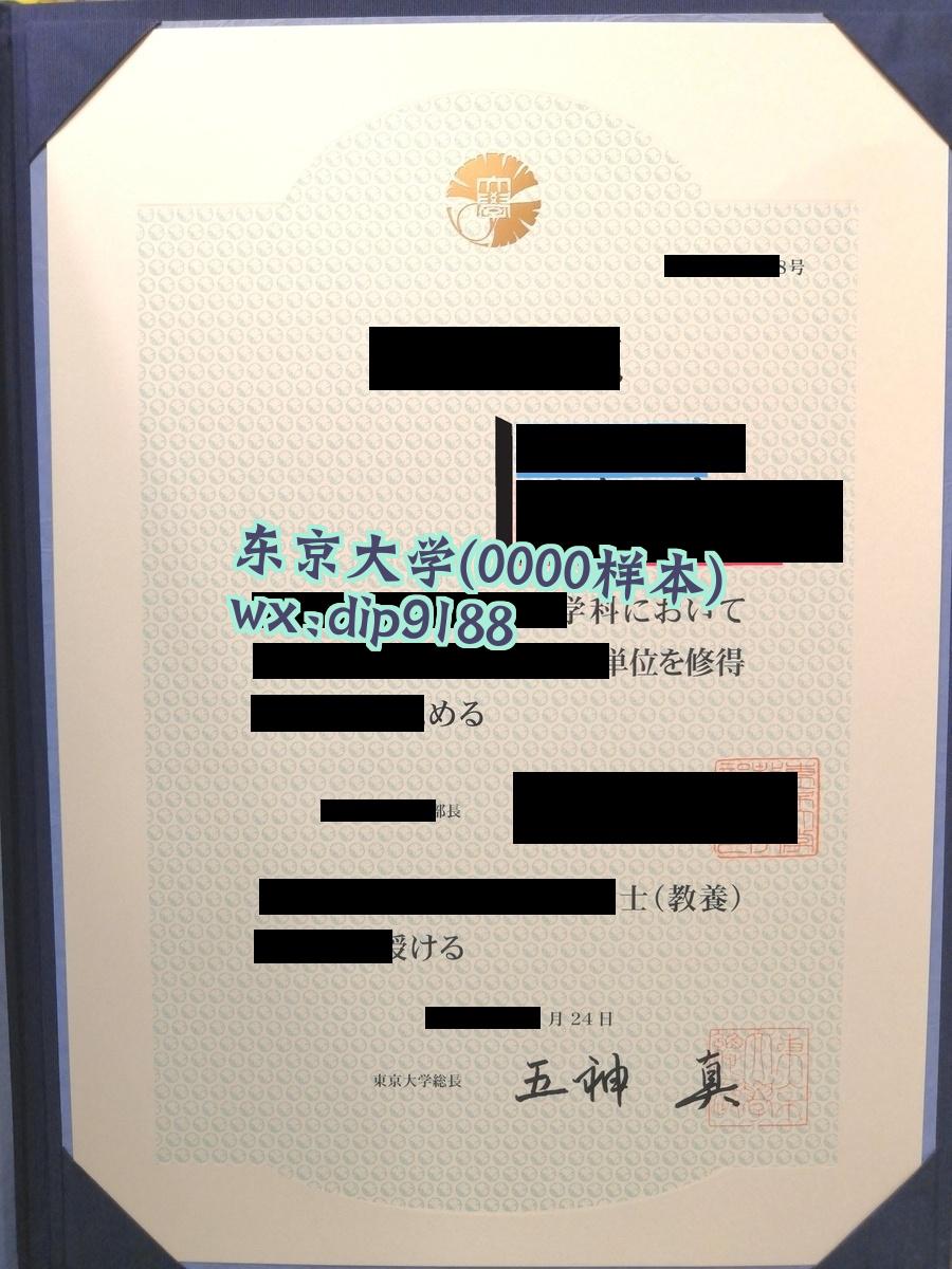 东京大学学历0000毕业证样本图