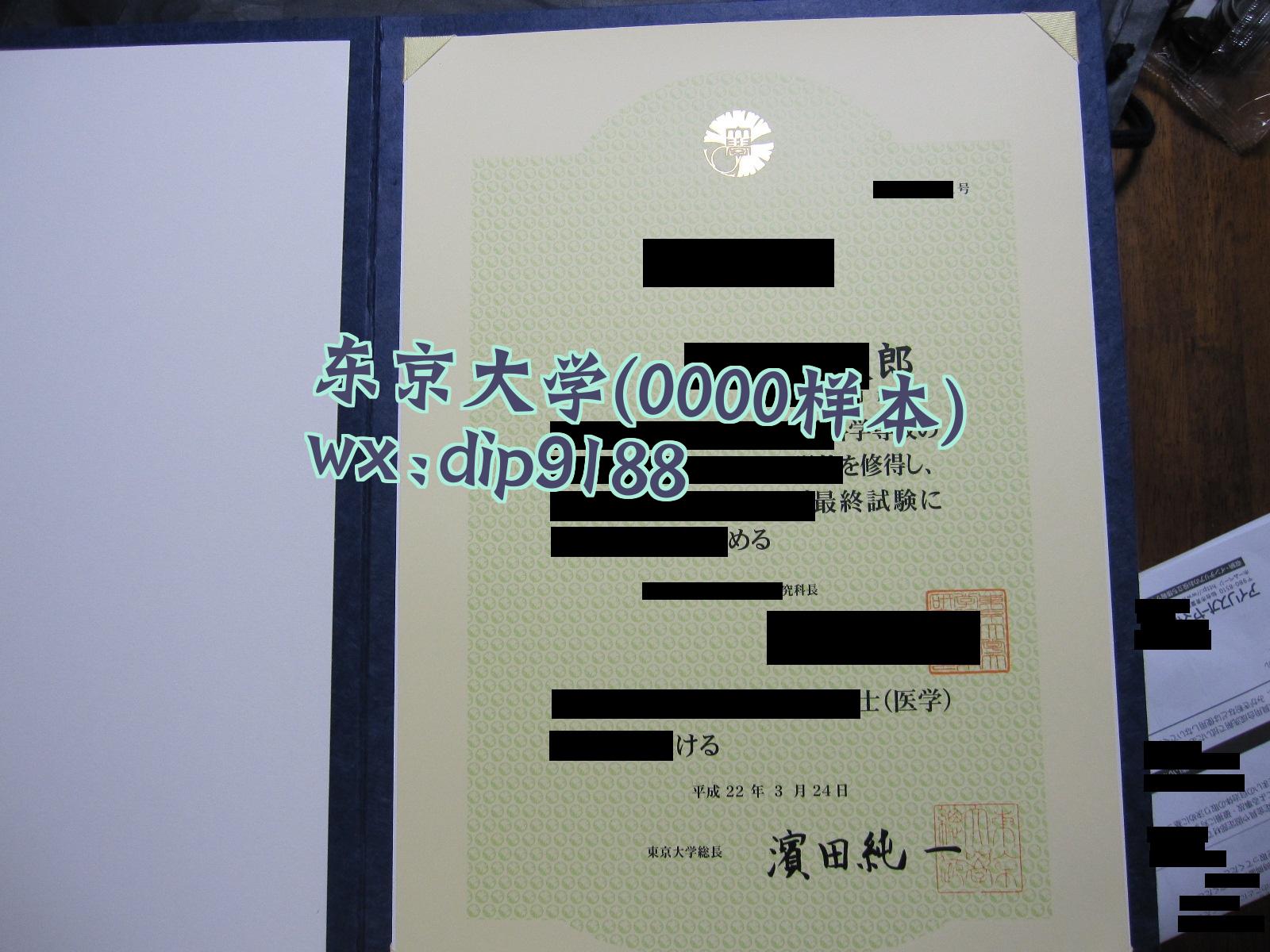 东京大学学历0000毕业证样本图