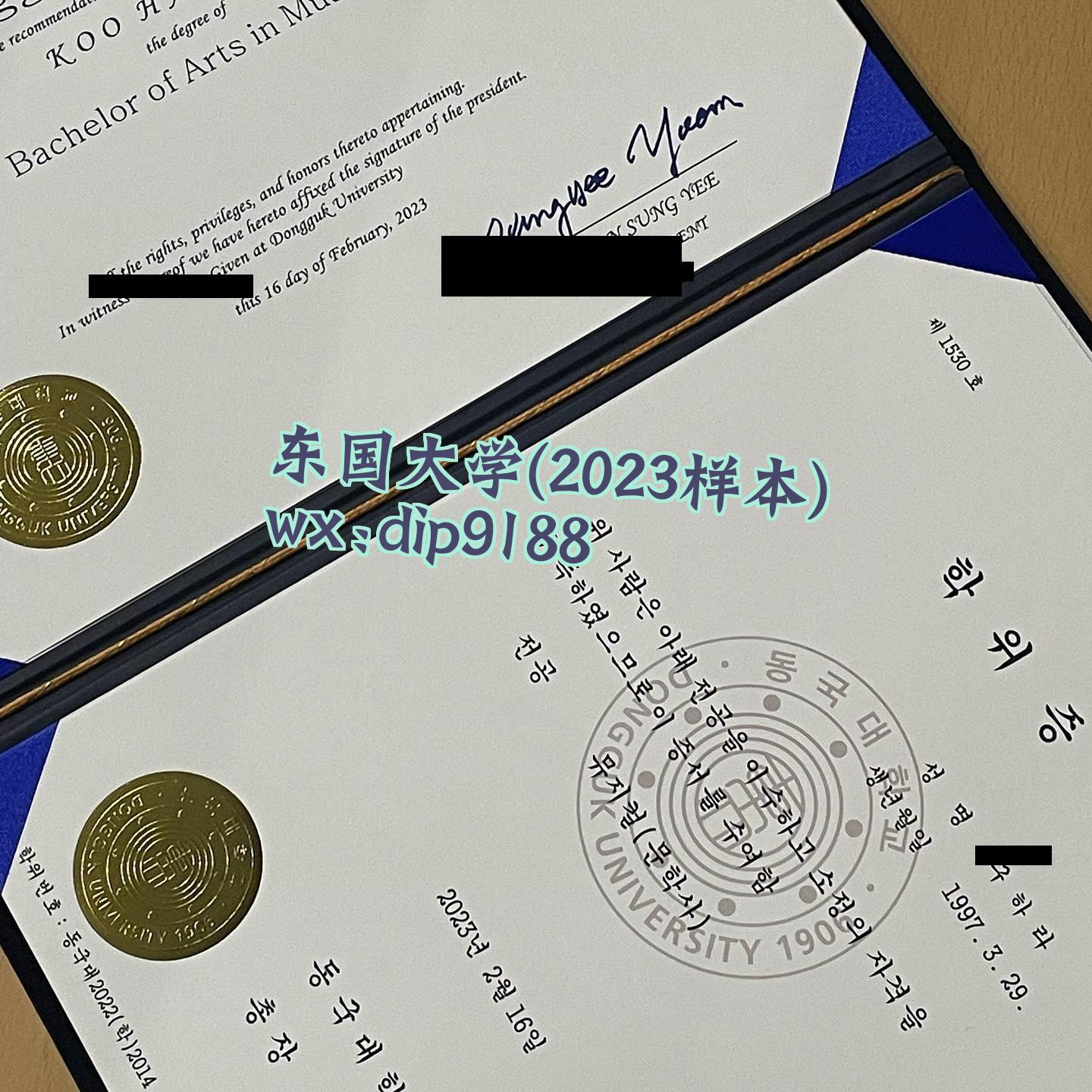 东国大学学历2023毕业证样本图