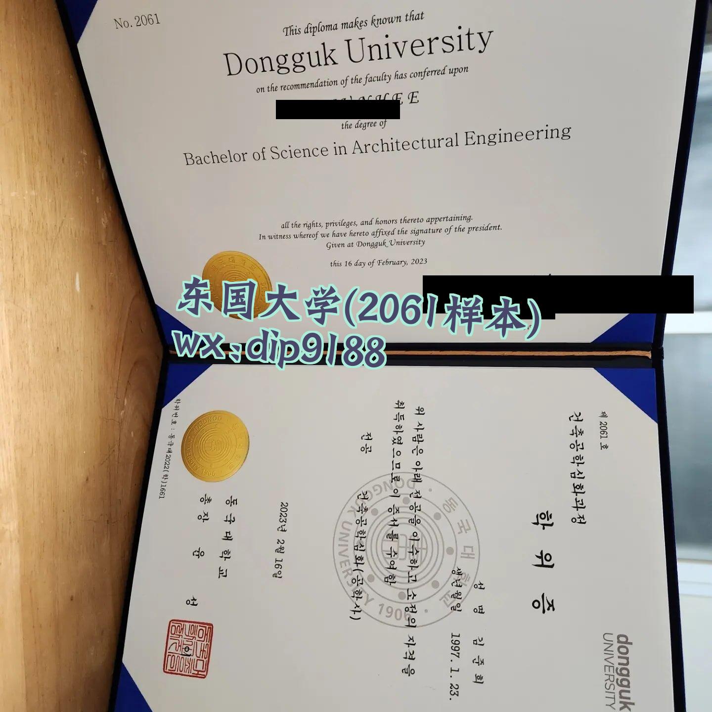 东国大学学历2061毕业证样本图