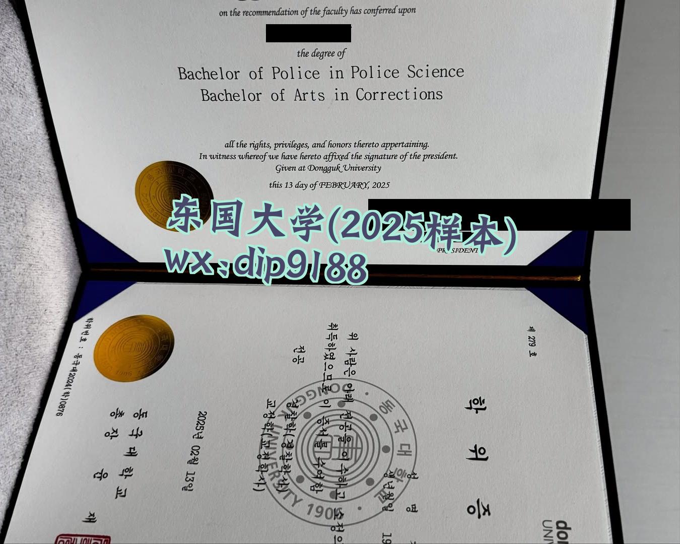 东国大学学历2025毕业证样本图