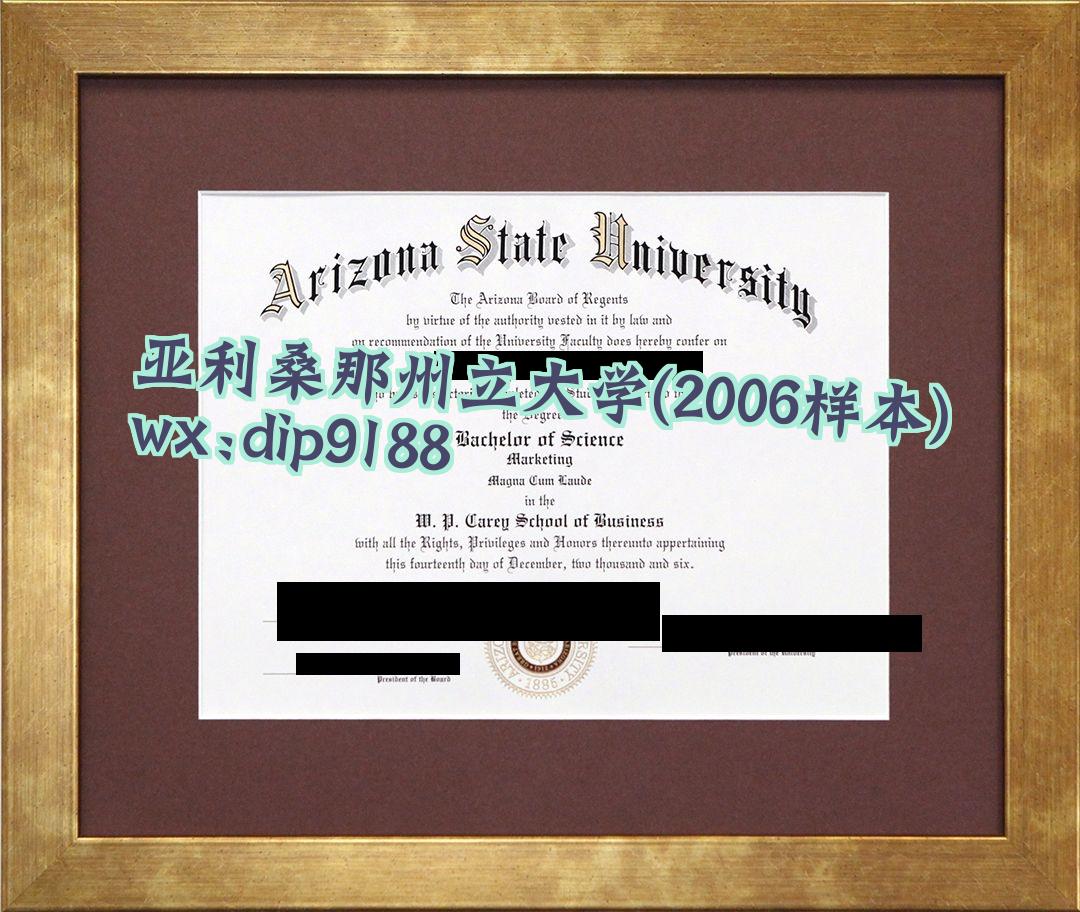 亚利桑那州立大学学历2006毕业证样本图