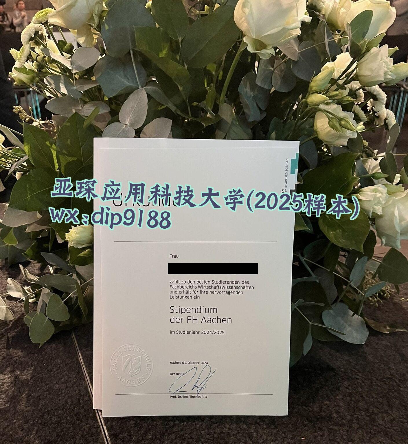 亚琛应用科技大学学历2025毕业证样本图