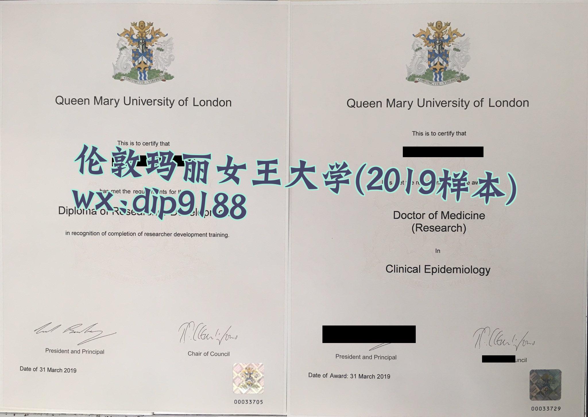 伦敦玛丽女王大学学历2019毕业证样本图