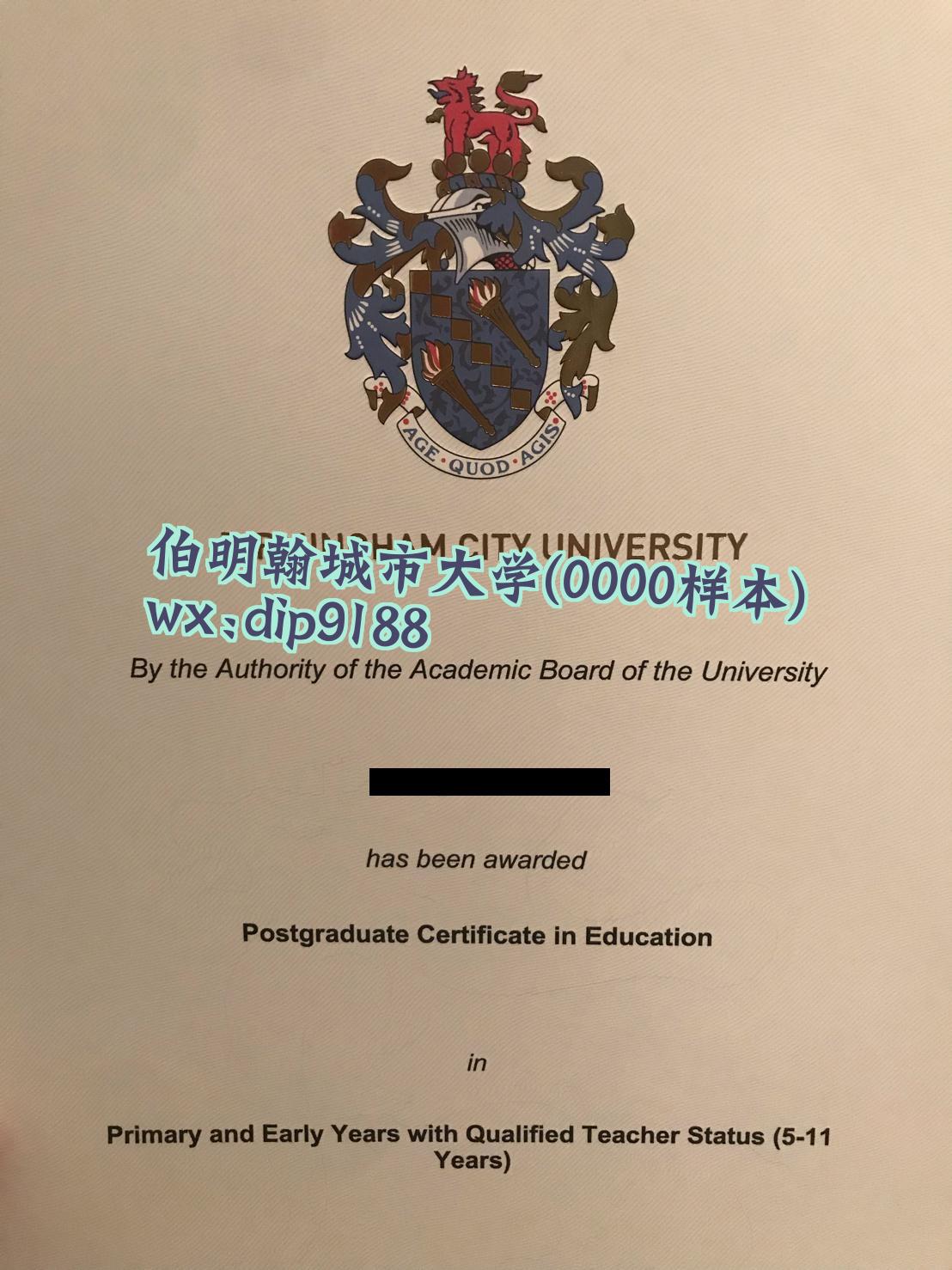 伯明翰城市大学学历0000毕业证样本图