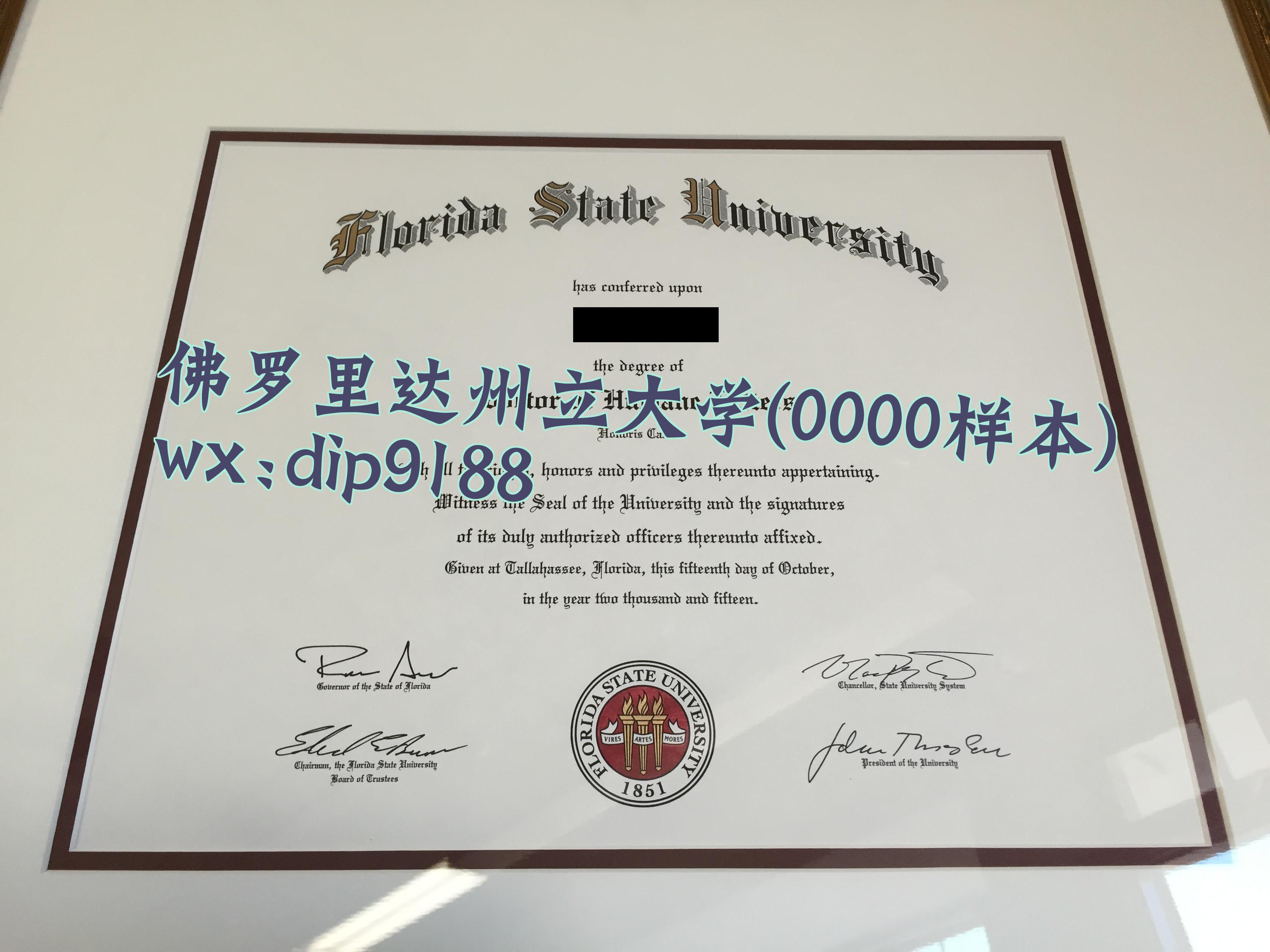 佛罗里达州立大学学历0000毕业证样本图