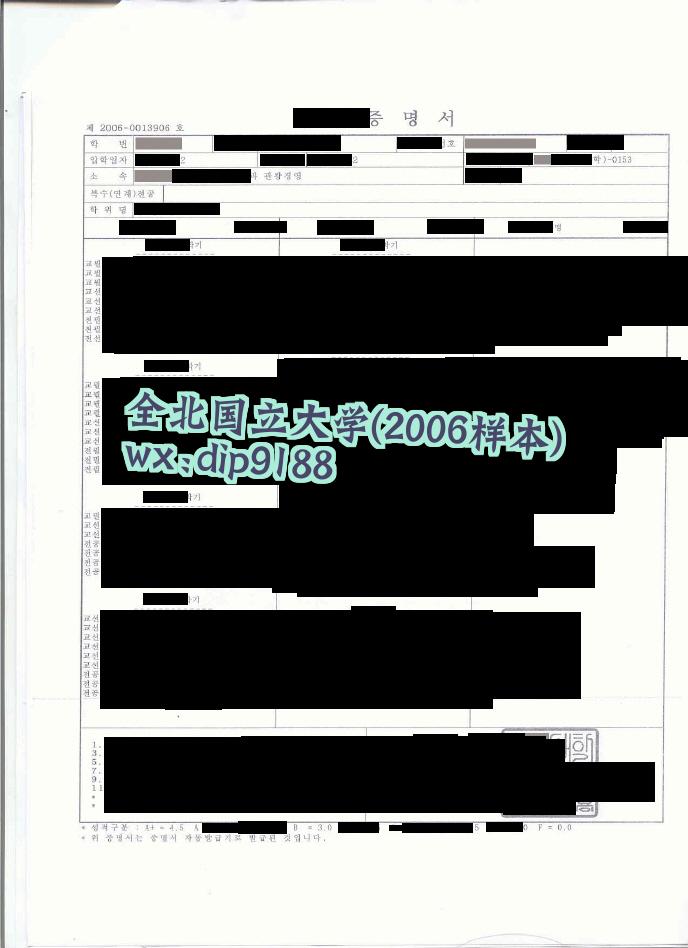 全北国立大学学历2006毕业证样本图
