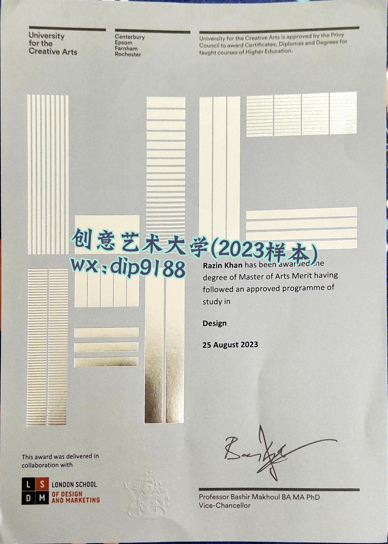 创意艺术大学学历2023毕业证样本图