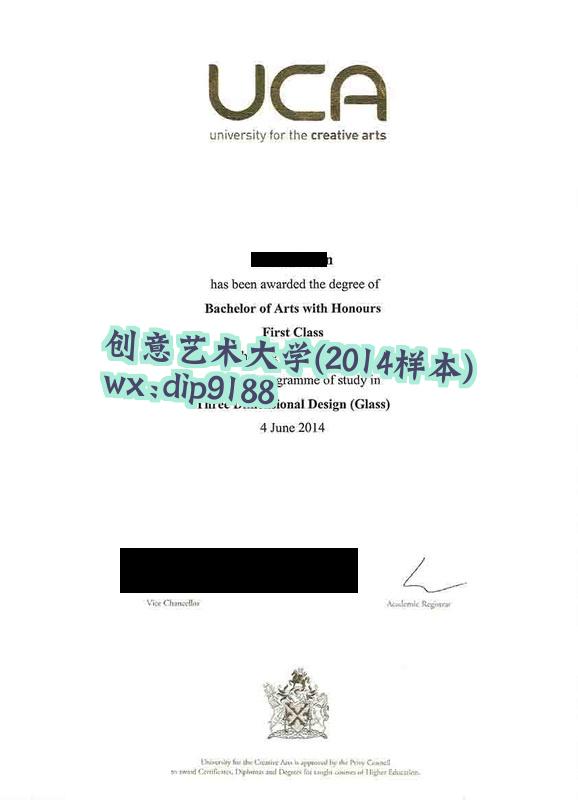 创意艺术大学学历2014毕业证样本图