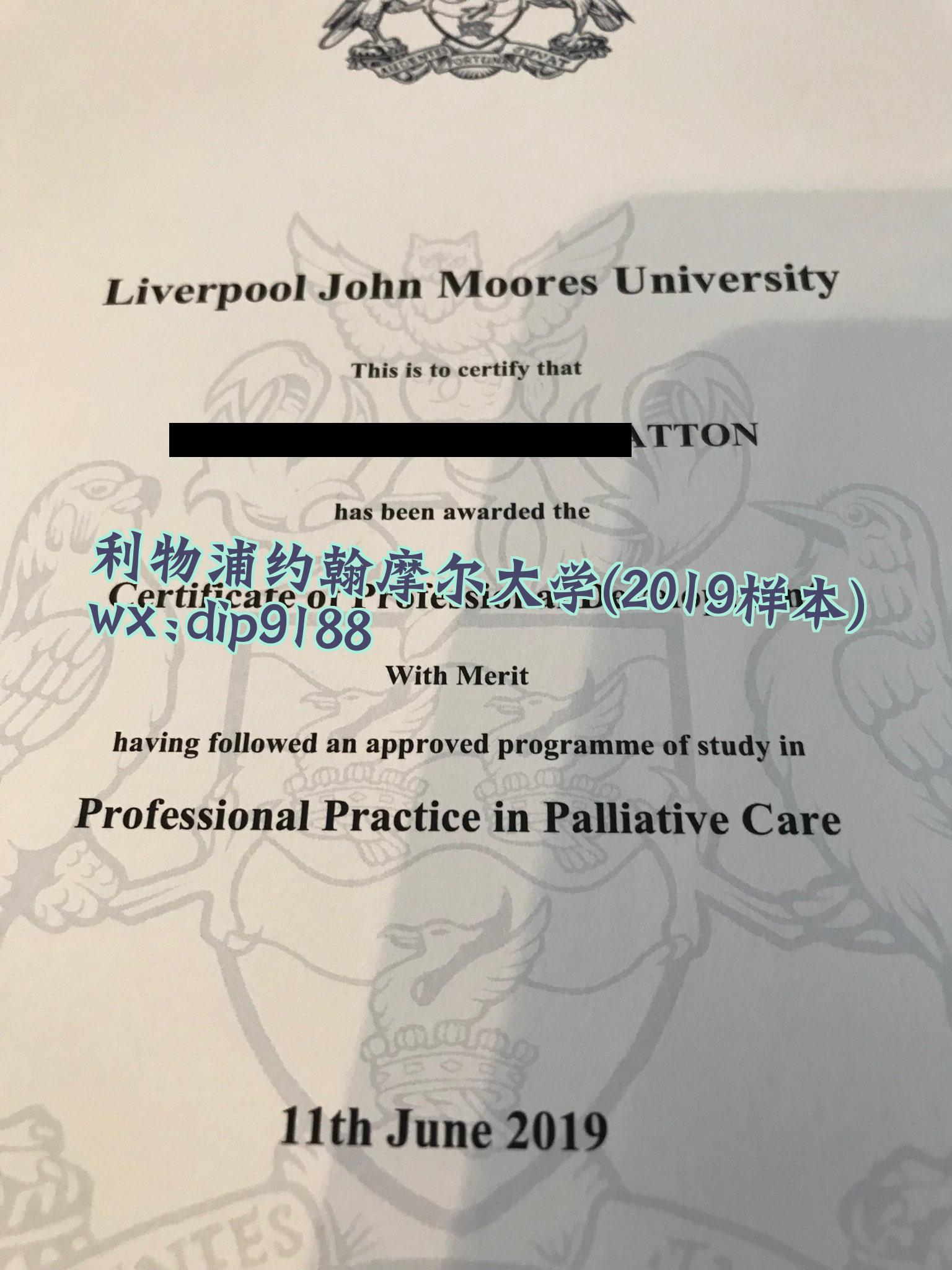 利物浦约翰摩尔大学学历2019毕业证样本图